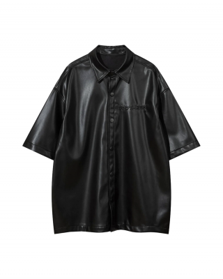 Cleanfit Short-Sleeve PU Leather Shirt