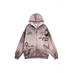 Wasteland Style Distressed Graffiti Hoodie