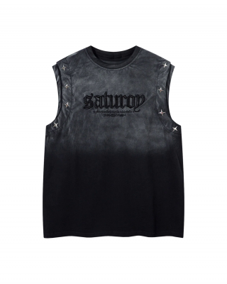 Gradient Embroidered Stars Tank Top
