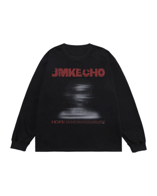 Blurred Silhouette Print Long Sleeve T-shirt