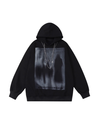 Blur Graphic Chain Hooded Sweatshirt