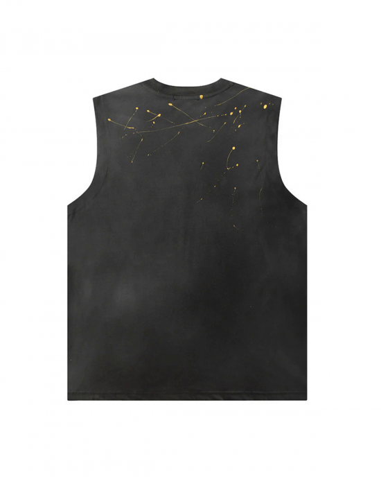 Street Embroidery Deformed Letter Print Vest