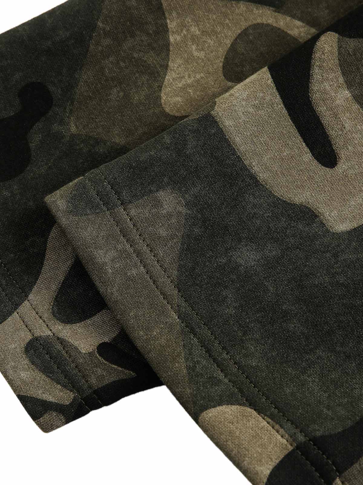 Vintage Camouflage Flame Heart Print Hoodie Vintage Camouflage Flame Heart Print Hoodie