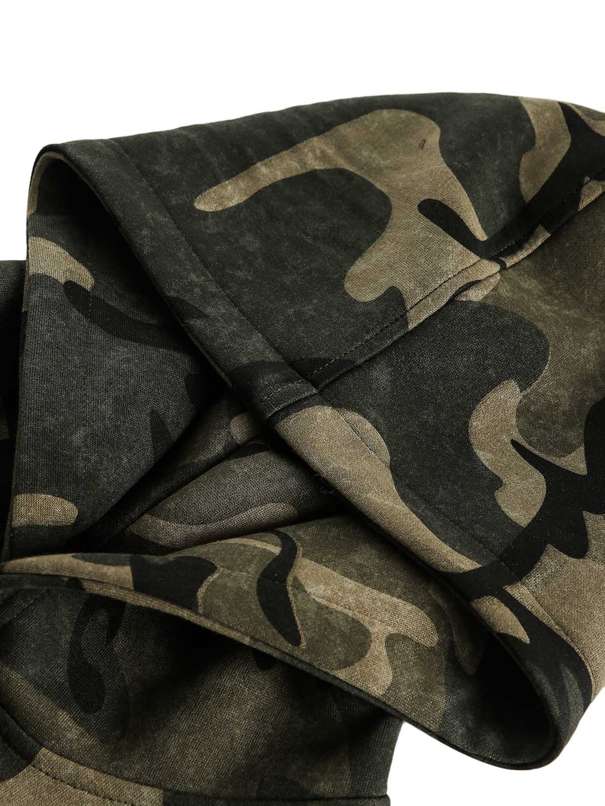 Vintage Camouflage Flame Heart Print Hoodie Vintage Camouflage Flame Heart Print Hoodie