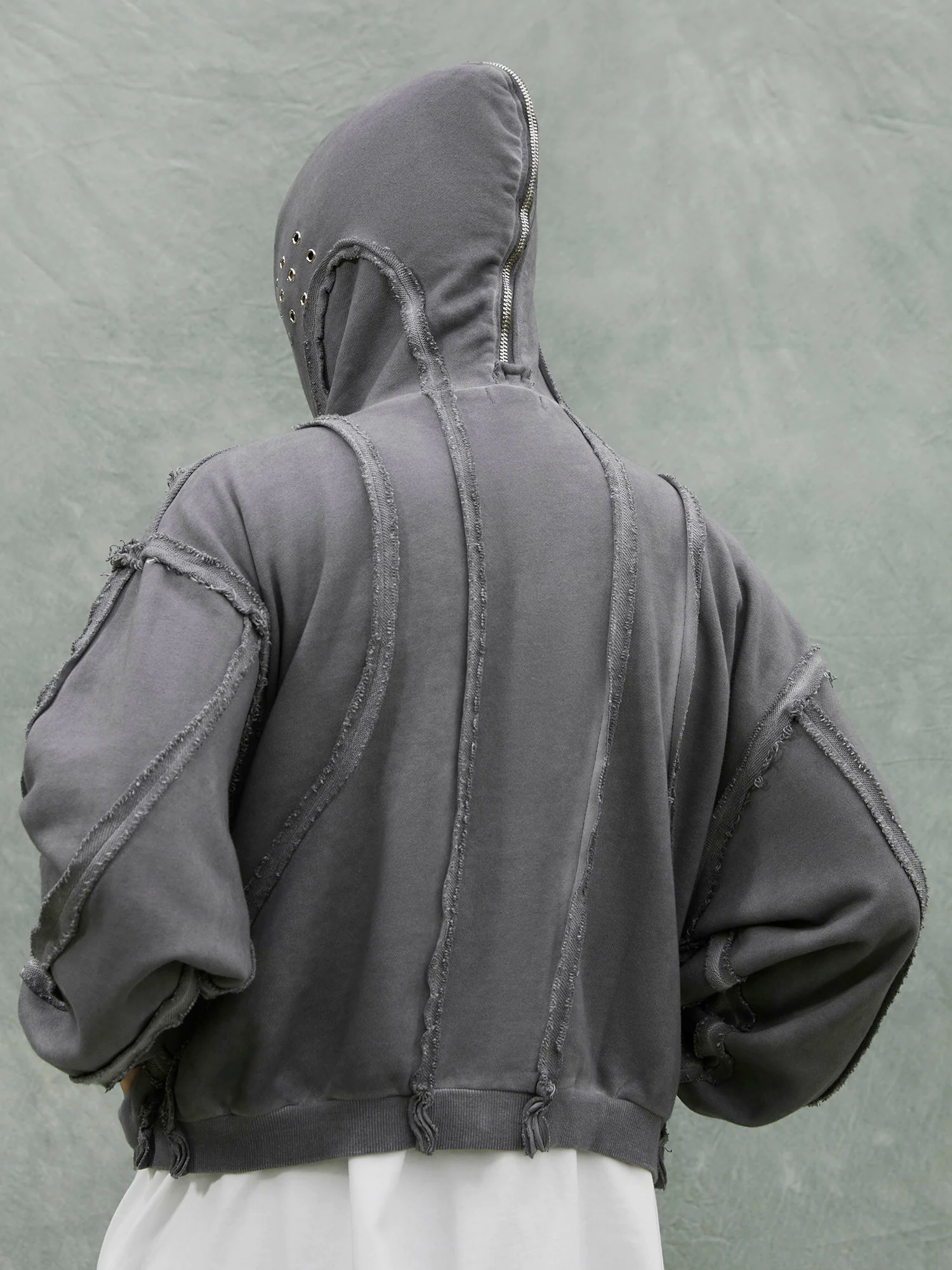 Heavy Washed Distressed Full Zip Hoodie - 2057 Heavy Washed Distressed Full Zip Hoodie - 2057