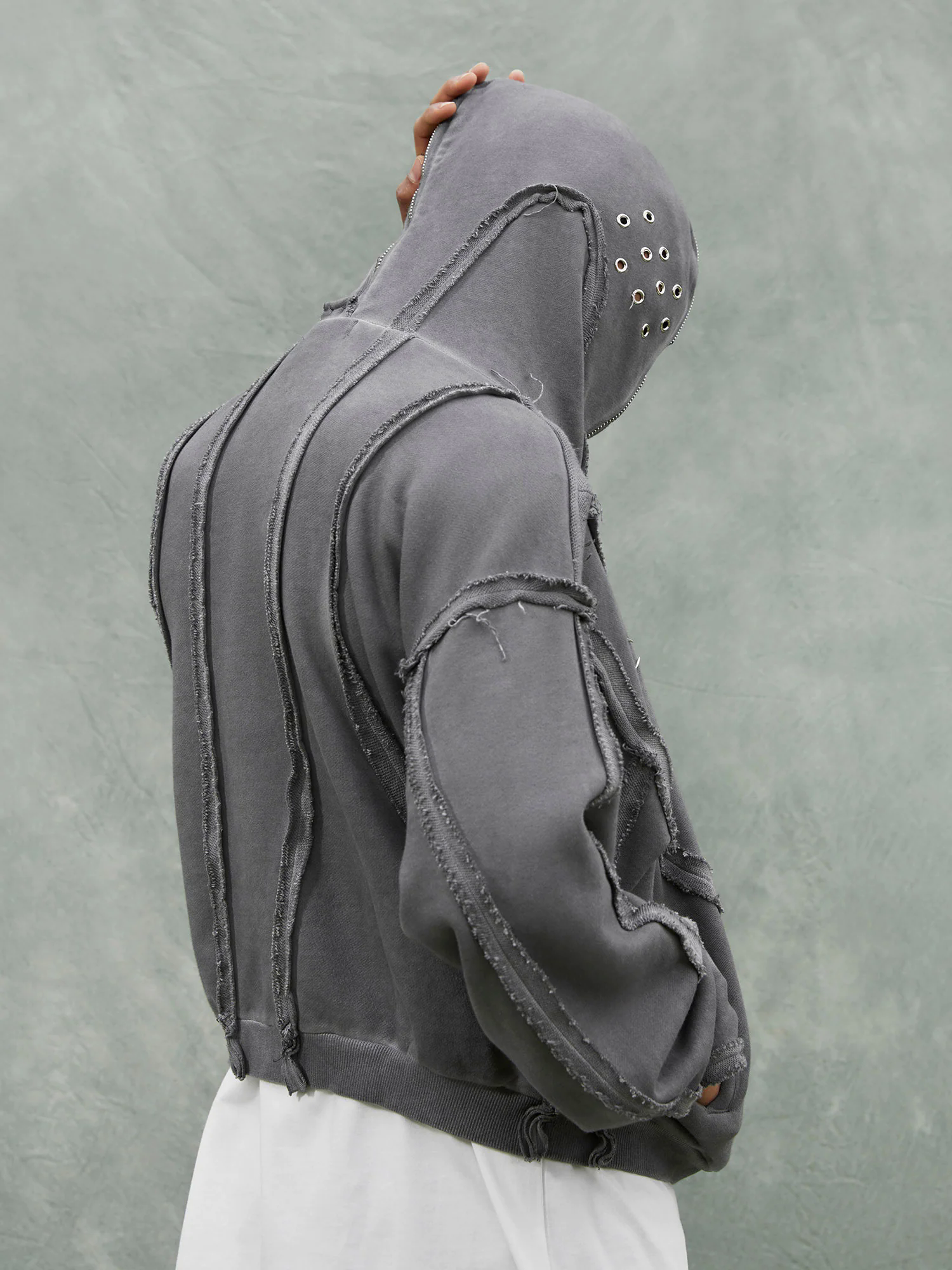 Heavy Washed Distressed Full Zip Hoodie - 2057 Heavy Washed Distressed Full Zip Hoodie - 2057