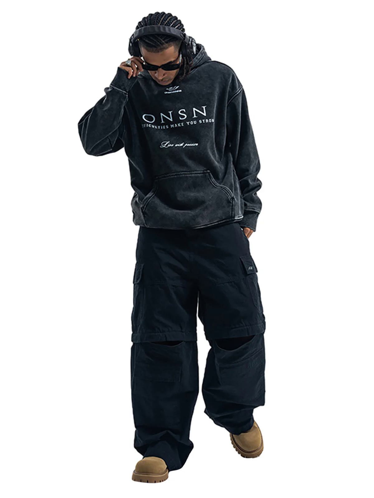 Heavy Washed Print Fleece Hoodie Heavy Washed Print Fleece Hoodie