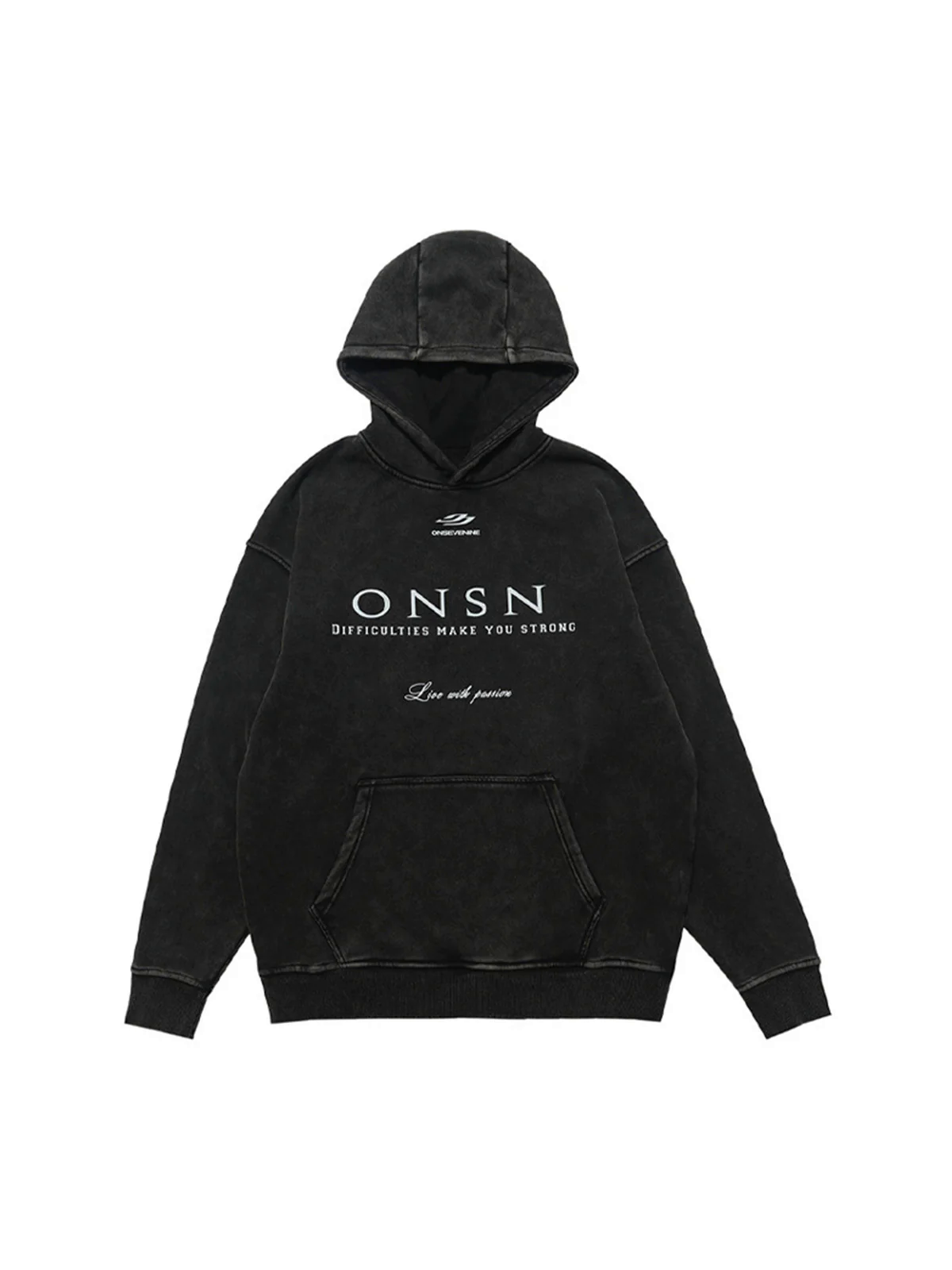 Heavy Washed Print Fleece Hoodie Heavy Washed Print Fleece Hoodie