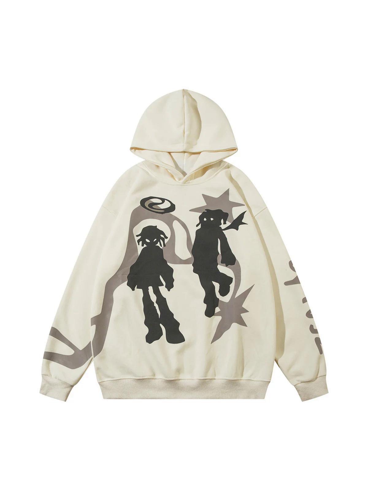 Abstract Angel Print Pullover Hoodie Abstract Angel Print Pullover Hoodie